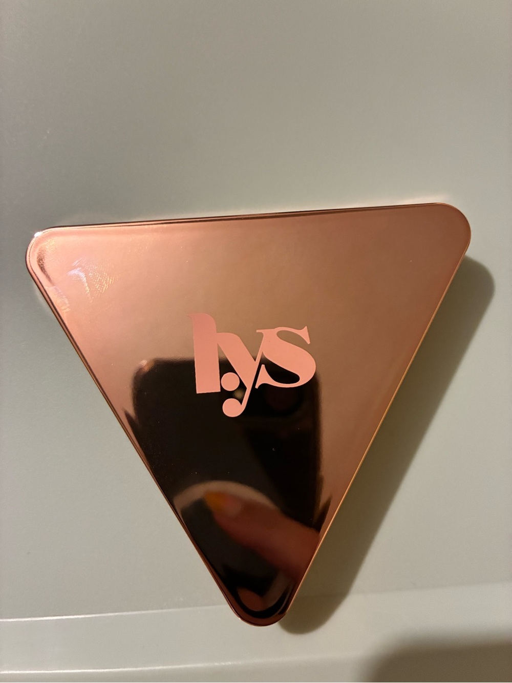 Metallic Rose Gold Triangle Wall Mirror - Stylish Accent Mirror